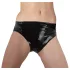 Latex dametruse med innebygd dildo (svart)