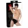 Latex dametruse med innebygd dildo (svart) - L