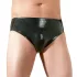 Latex herretruse med innvendig penis og analdildo (svart) - M