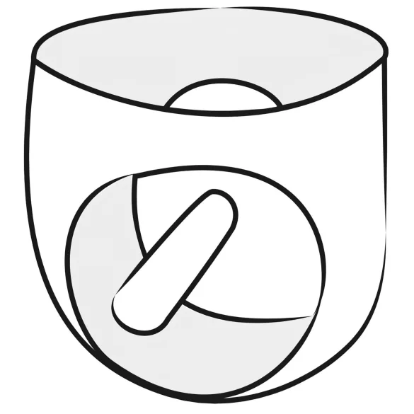 Latex herretruse med innvendig penis og analdildo (svart) - XL