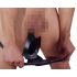 LATEX - Herreundertøy med innvendig konisk analdildo (svart)