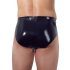 LATEX - Herreundertøy med innvendig konisk analdildo (svart)
