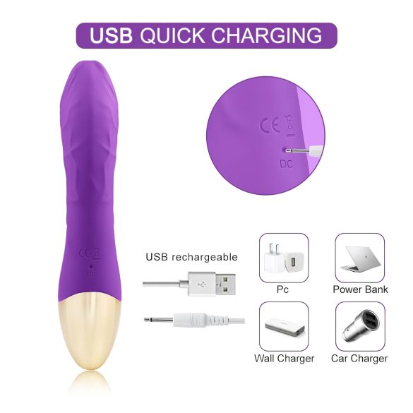 Mrow Real Lover - batteridrevet, vanntett, livaktig vibrator (lilla)