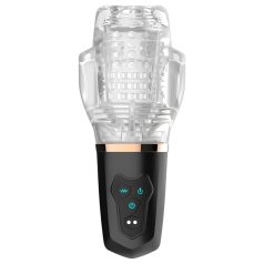   Erotisk Rakettkopp: sugekopp med vibrasjon (transparent-svart)