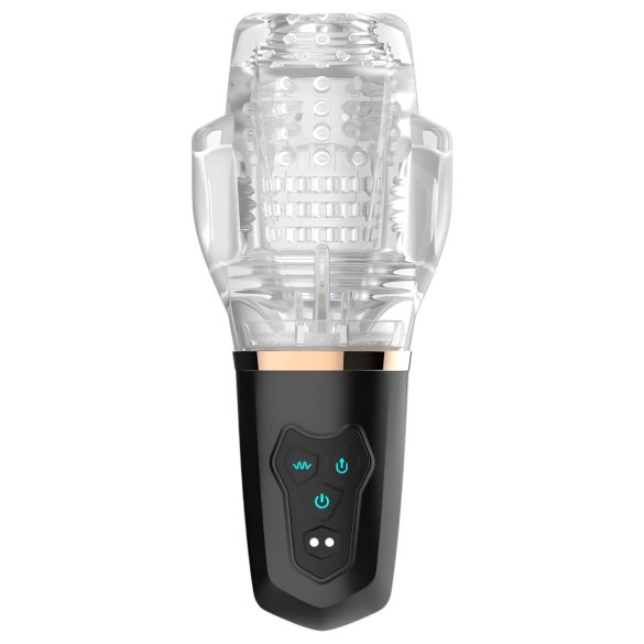 Erotisk Rakettkopp: sugekopp med vibrasjon (transparent-svart)