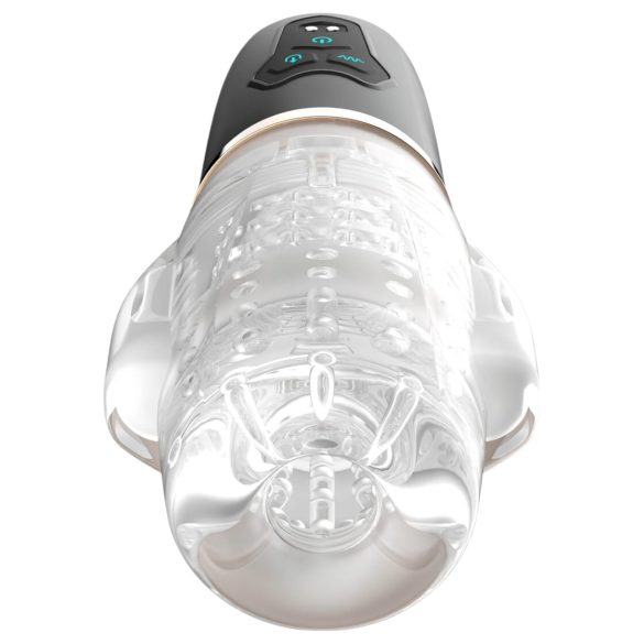 Erotisk Rakettkopp: sugekopp med vibrasjon (transparent-svart)