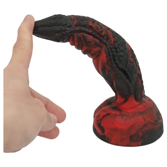 OgazR Hell Dong - riflet dildo - 20 cm (rød)