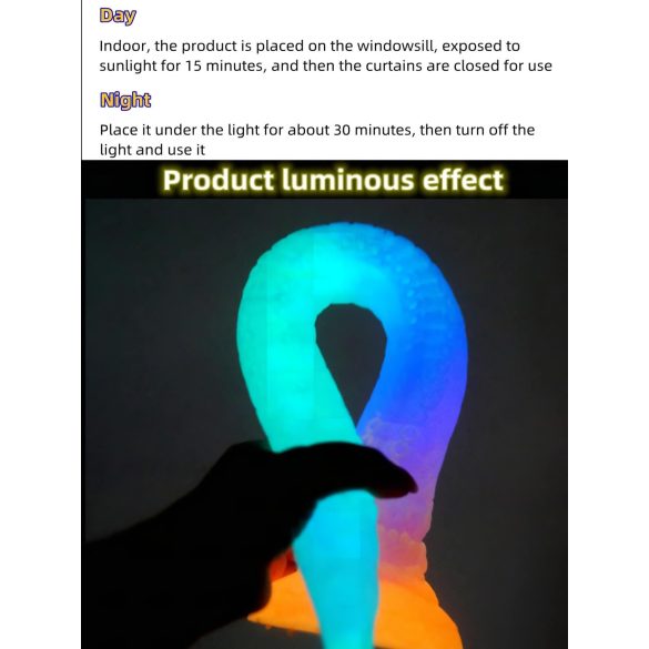 OgazR XXL Ål - fosforescerende anal dildo - 47 cm (rosa)