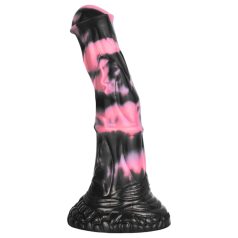 Bad Horse - silikon hestepenis dildo - 18 cm (svart-rosa)