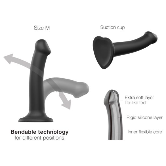 Strap-on-me Dual S - Dobbel Lag Dildo (Svart)