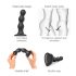 Strap-on-me Balls L - rund, sugekopp dildo (svart)