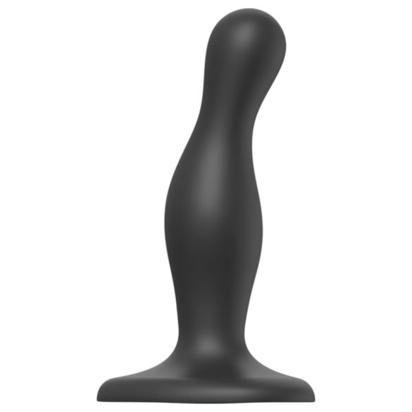 Strap-on-me Curvy S - bølgete, sugekopp-dildo (svart)