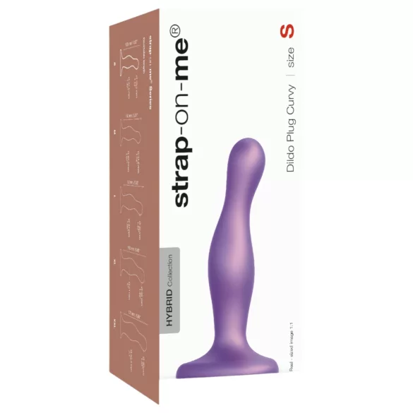 Strap-on-me Curvy S - bølget dildo med sugekopp (lilla)