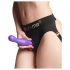 Strap-on-me Curvy M - bølget sugekoppdildo (lilla)