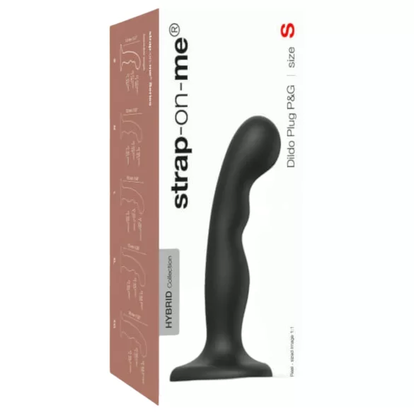 Strap-on-me P&G S - bøyd dildo med sugekopp (svart)