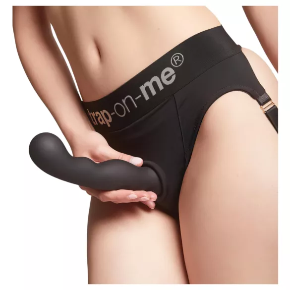 Strap-on-me P&G L - bøyd sugekopp dildo (svart)