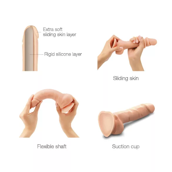 Strap-on-me S - to-lags dildo med sugekopp (hudfarget)