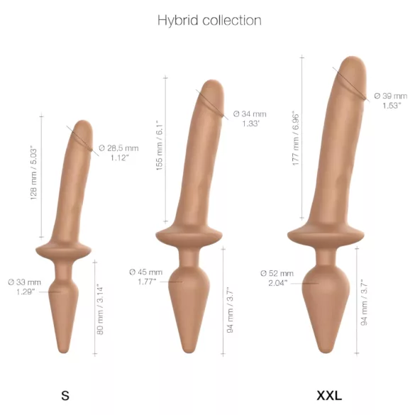 Strap-on-me Switch Realistic L - 2-i-1 realistisk silikon­dildo (natur)
