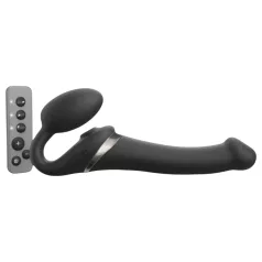 Strap-on luftbølger svart vibrator M