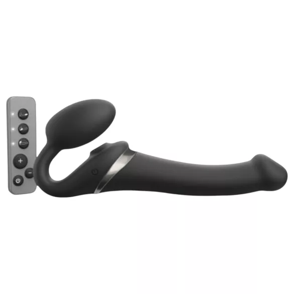 Strap-on luftbølger svart vibrator M