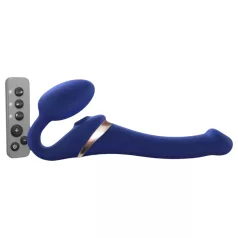 Strap-on-me S - påsettbar, luftbølgende vibrator - (blå)