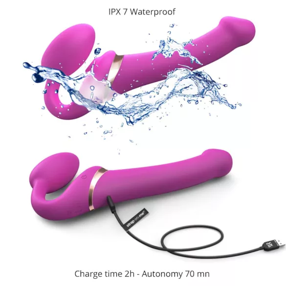 Strap-on-me S - påsettbar luftbølgevibrator (rosa)