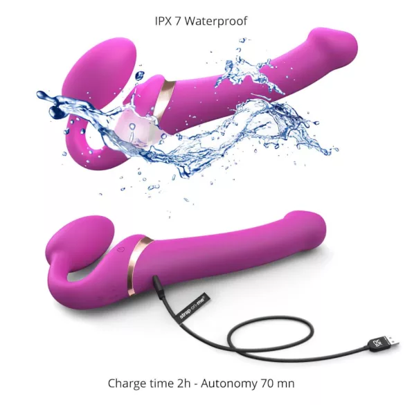 Strap-on-me M - lufttrykk-vibrator med stropper (rosa)