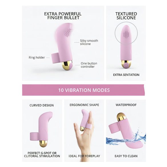Love to Love Touch Me - oppladbar finger vibrator (rosa)