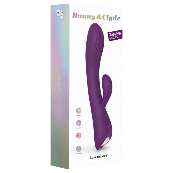 Love to Love Bunny&Clyde - pulserende klitorisvibrator med kaninarm (lilla)