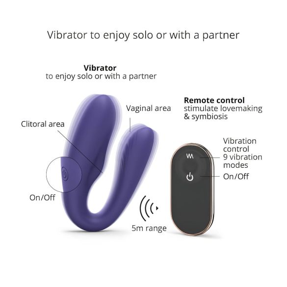 Love to Love Match up - oppladbar, radiostyrt parvibrator (lilla)