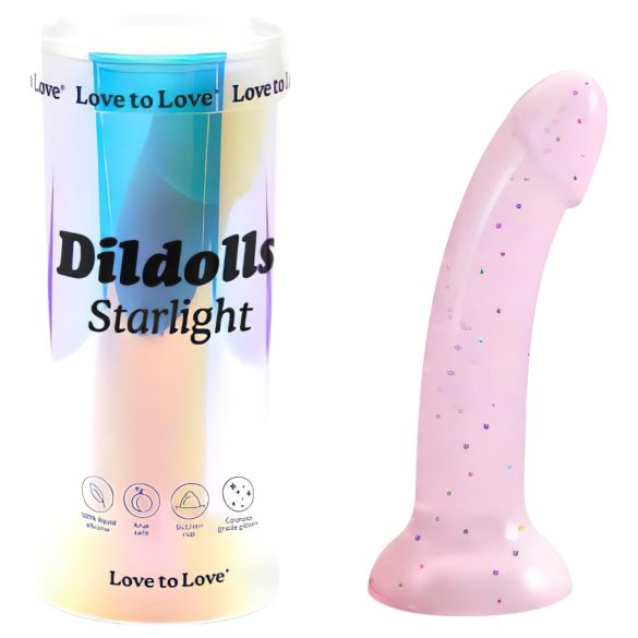 Dildolls Stjernelys - rosa stjernedildo med sugekopp