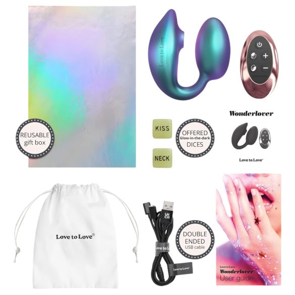 Wonderlover - klitorisstimulator og G-punkt vibrator (metallisk grønn)