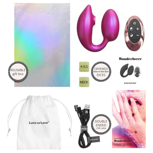 Wonderlover - G-punkt vibrator & klitorisstimulator (metallisk rosa)