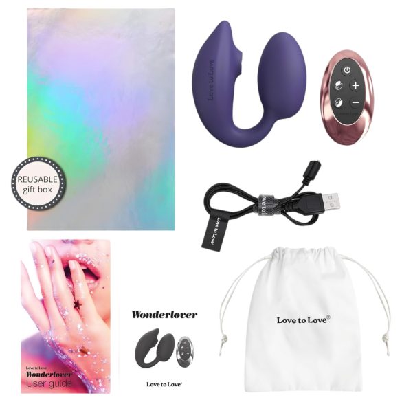 Love to Love Wonderlover - klitoris-lokkende G-punktvibrator (mørk lilla)