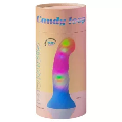   Love to Love Candy Loop - lysende LED-silikondildo (rosa-blå) - 16,9 cm