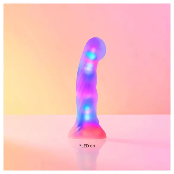 Love to Love Sugar Bomb - lysende LED-silikondildo (rosa-gul) - 16,9 cm