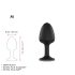 Dorcel Geisha Plug Diamond M - svart, analplugg med hvit stein