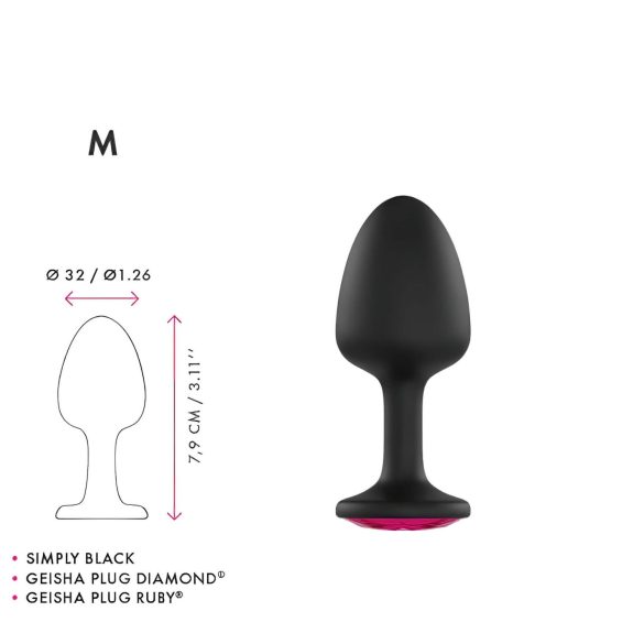 Dorcel Geisha Ruby Plug M - rosa stein (svart)