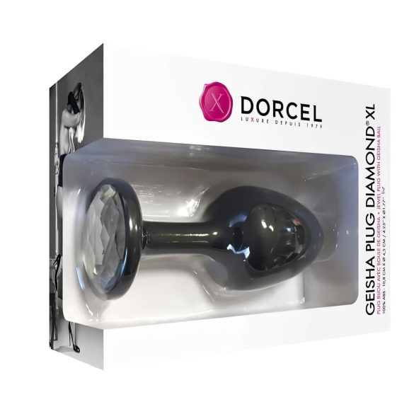 Dorcel Geisha Diamond XL - Svart analplugg med hvit sten
