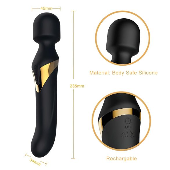 Dorcel Dual Orgasms Gull - 2-i-1 massasjevibrator (svart)