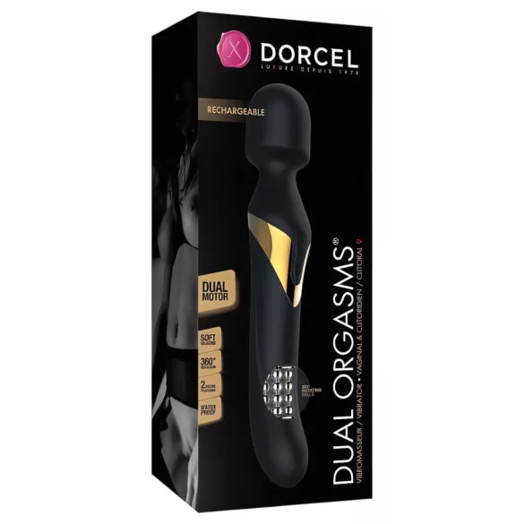 Dorcel Dual Orgasms Gull - 2-i-1 massasjevibrator (svart)