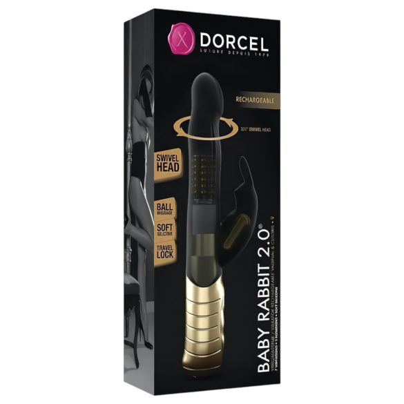 Dorcel Baby Rabbit 2.0 - klitorisstimulator med vibrator (svart-gull)