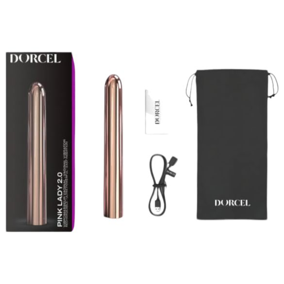 Dorcel Pink Lady 2.0 - oppladbar stavvibrator (rose gull)