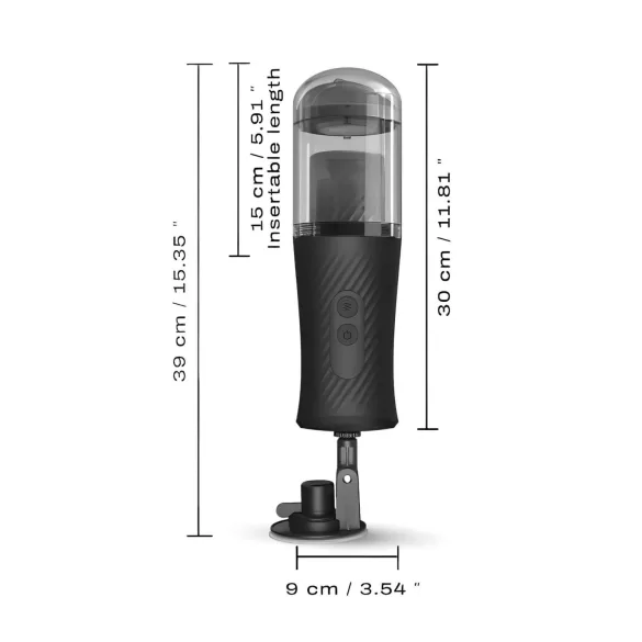 Dorcel Thrust Blow - oppladbar, støtende masturbator (svart)