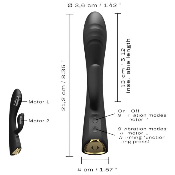 Dorcel Flexi Rabbit - Varmende klitorisvibrator (svart)