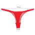 Panty Rose - Fristende tanga med rose - rød (S-L)