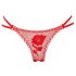 Panty Rose - Fristende tanga med rose - rød (S-L)