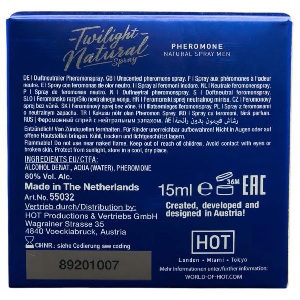 HOT Twilight Natural - feromonparfyme for menn (15 ml) - duftfri