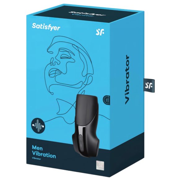 Satisfyer Menn Vibrasjon - oppladbar penisvibrator (svart)