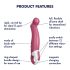 Satisfyer Petting Hippo - oppladbar, vanntett vibrator (rosa)